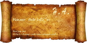 Hauer Adrián névjegykártya